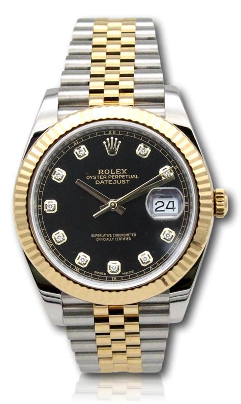 rolex datejust black face two tone|rolex datejust 41 mm.